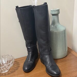 Cole Haan Black Leather Knee-High Boots Size 9B EUC